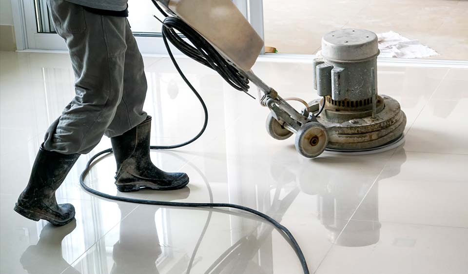 Professional floor cleaning for office buildings