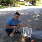 An air duct grate being cleaned in The Colony Texas on 6/4/17