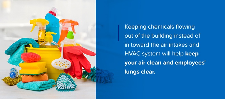Keeping chemicals from flowing toward the air intakes of an HVAC system will keep your air cleaner