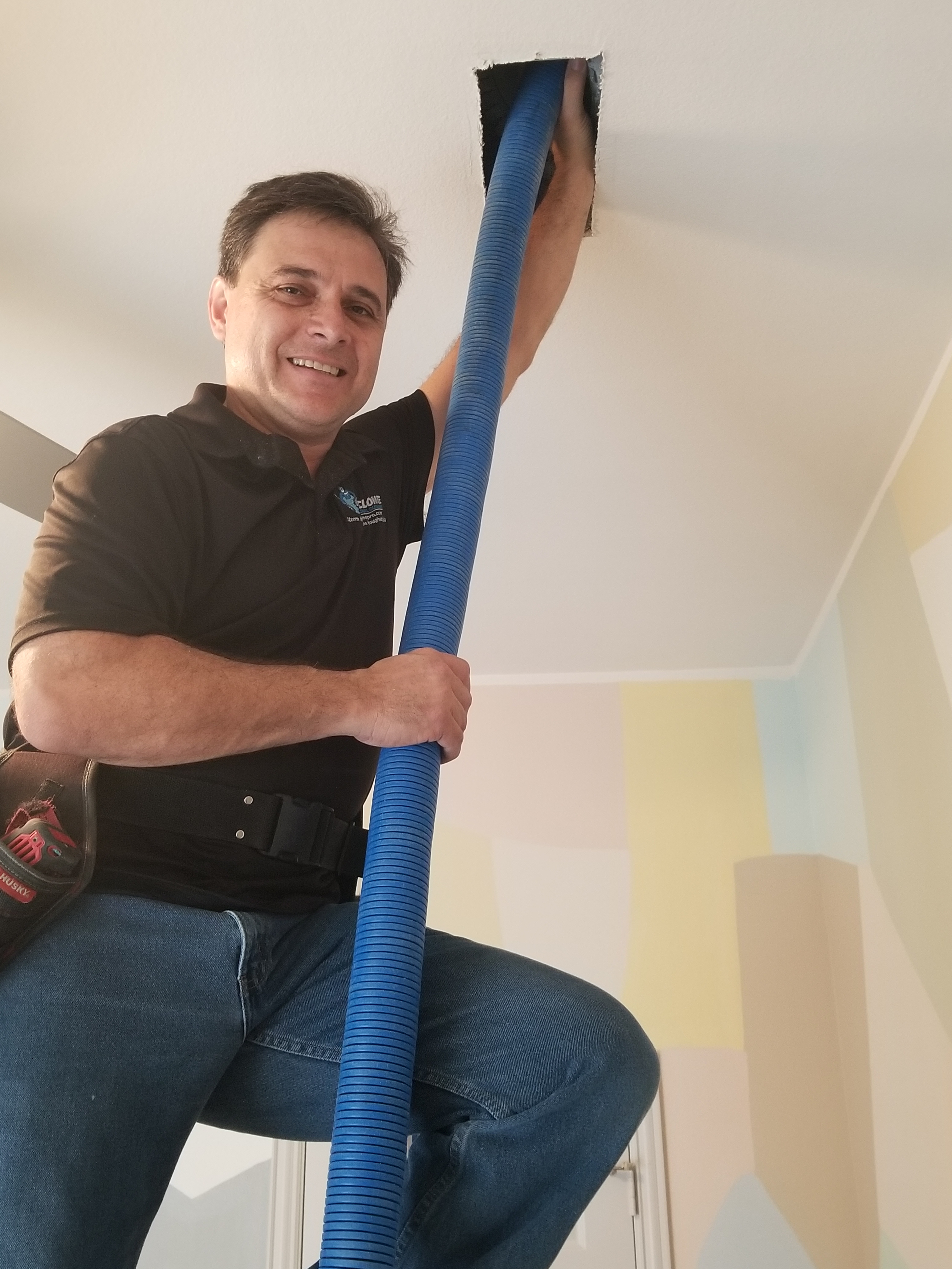 Cyclone professional cleaning an air duct in Plano Texas