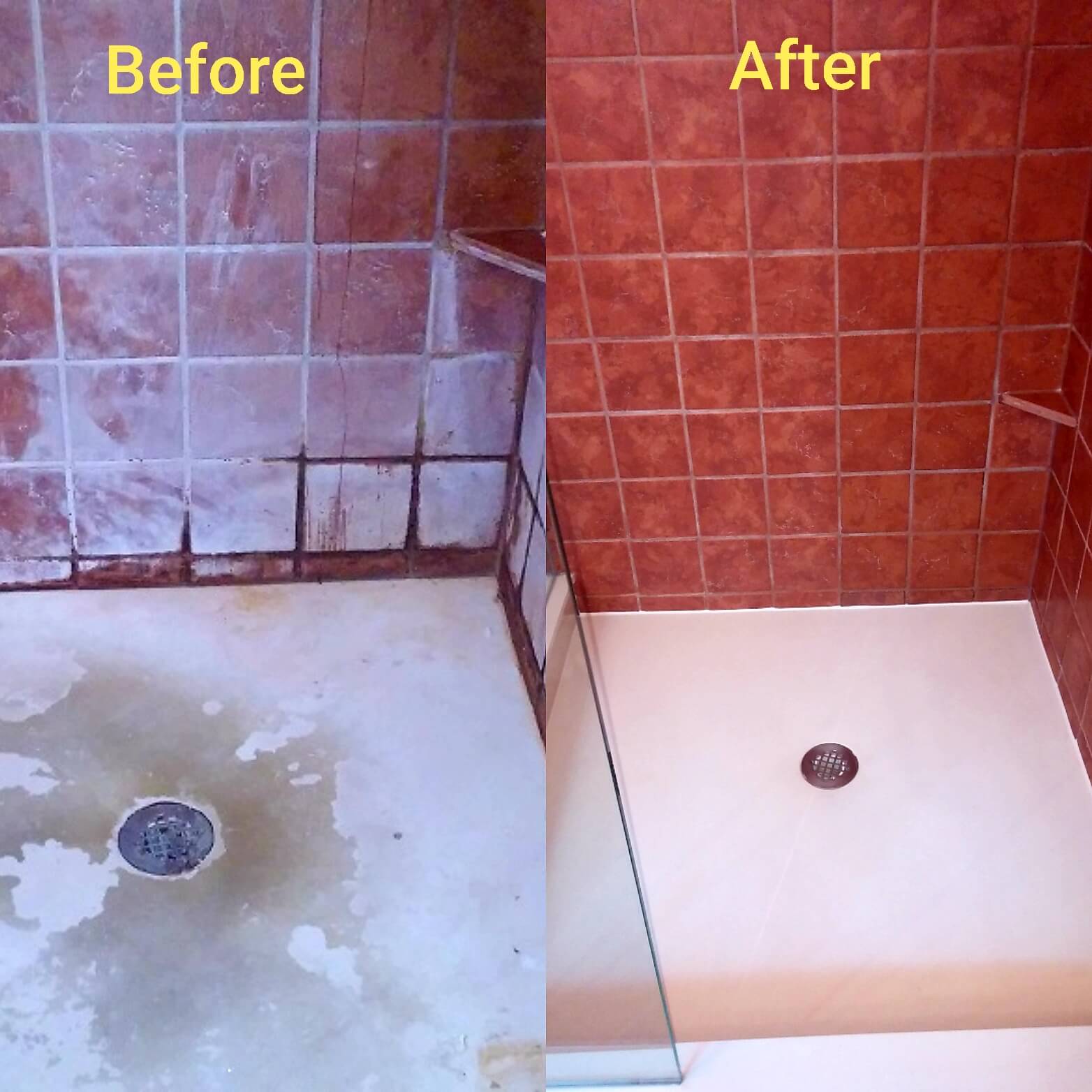 cleaned shower before and after pictures in Farmers Branch, Tx